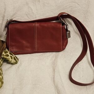 Coach legacy Red Flap convertible leather vintage crossbody #9848